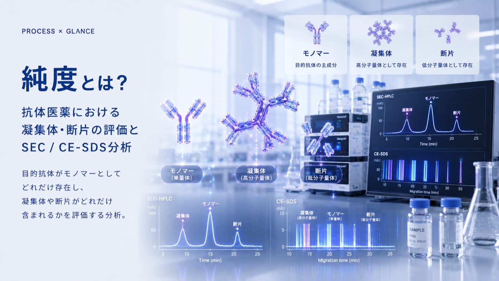 純度とは？抗体医薬における凝集体・断片の評価とSEC / CE-SDS分析